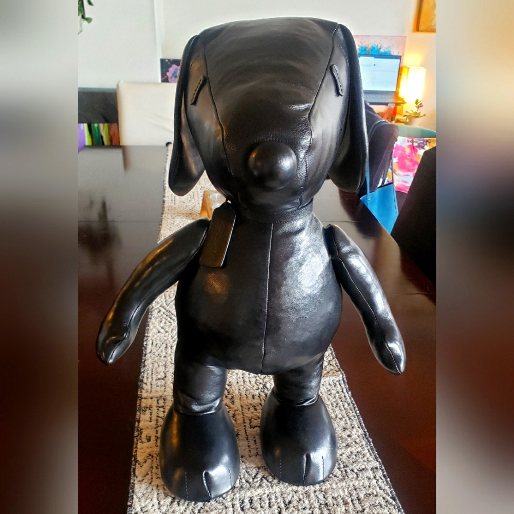 ****RARE**COACH x Peanuts - Large Black Leather SNOOPY Doll Limited Edition